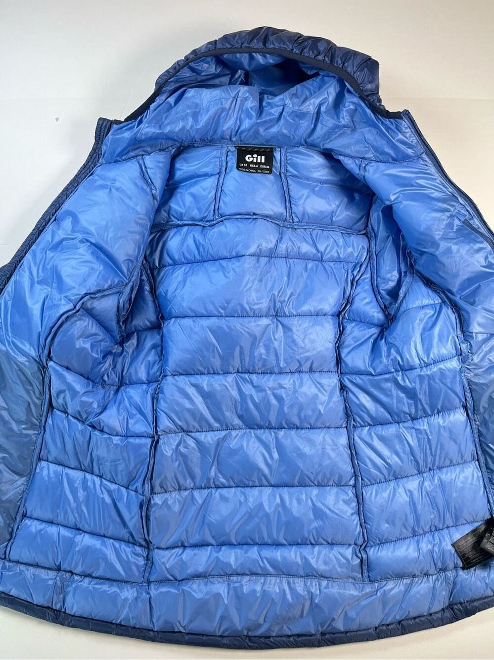 Gill Women’s Whitesand Jacket Size 6 Ocean Blue Hooded Puffer Style 1091 - Picture 4 of 8